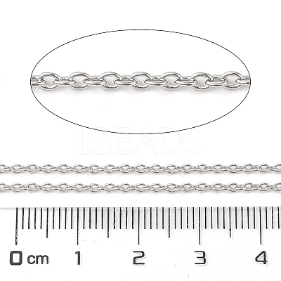Anti-Tarnish Rhodium Plated 925 Sterling Silver Cable Chains LS-STER-E072-02P-05-1