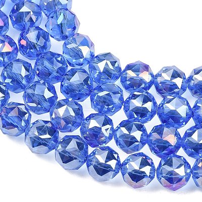 Transparent Electroplate Glass Beads Strands EGLA-N002-34C-B14-1