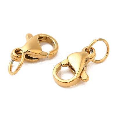 Ion Plating(IP) 304 Stainless Steel Lobster Claw Clasps STAS-AB10-G-02-1