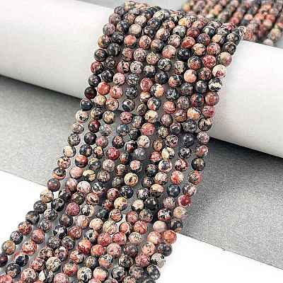 Natural Leopard Skin Jasper Beads Strands G-M438-A02-01-1