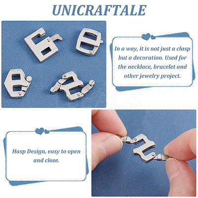 4Pcs 4 Styles 304 Stainless Steel Adjustable Clasps STAS-UN0039-88-1