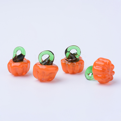 Autumn Theme Handmade Lampwork Pendants LAMP-T001-16-1