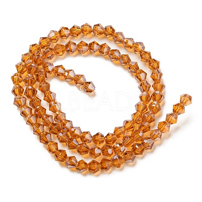 Transparent Electroplate Glass Beads Strands GLAA-F029-4mm-C28-1