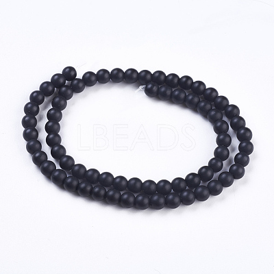 Synthetic Black Stone Beads Strands G-R345-6mm-38-1-1