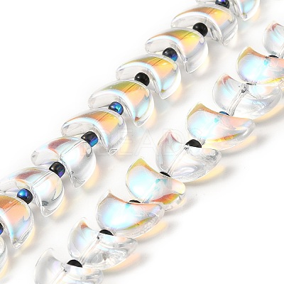 Transparent Electroplate Glass Beads Strands EGLA-E030-01O-1