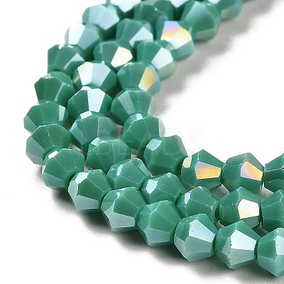 Opaque Solid Color Electroplate Glass Beads Strands GLAA-F029-P4mm-A07-1