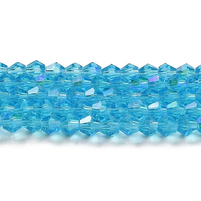 Transparent Electroplate Glass Beads Strands GLAA-F029-3mm-D19-1