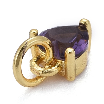 Brass Micro Pave Cubic Zirconia Charms X-KK-P192-08-G03-1