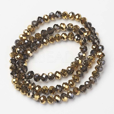 Electroplate Transparent Glass Beads Strands X-EGLA-A034-T6mm-O14-1