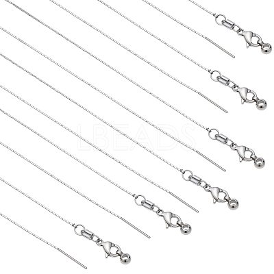 1MM 304 Stainless Boston Link Chain Adjustable Slider Necklaces NJEW-WH0016-98-1