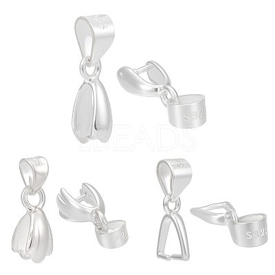 6Pcs 3 Styles 925 Sterling Silver Pendants STER-ME0001-08-1