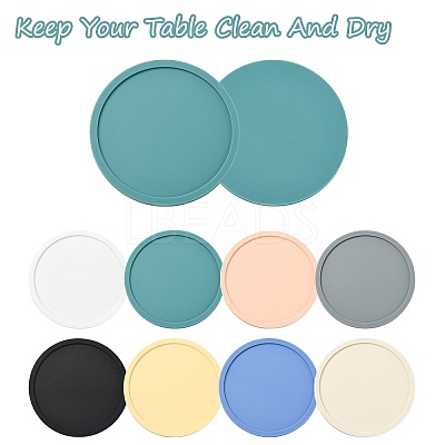 8 Pcs 8 Colors Silicone drainage insulation coaster with marble pattern ST-CJ0008-10-1