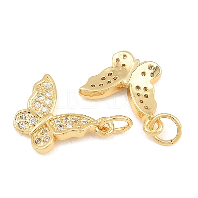 Brass Micro Pave Cubic Zirconia Charms CU-CBA908F-05G-05-1
