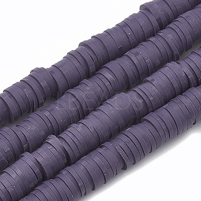 Flat Round Handmade Polymer Clay Bead Spacers LS-CLAY-R067-3.0mm-04-1