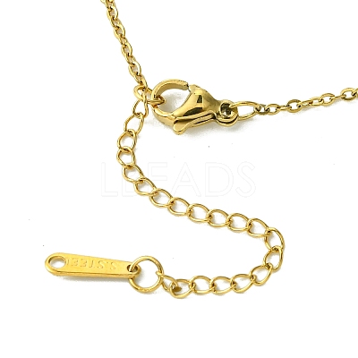 Ion Plating(IP) Rectangle with Initial Letter 304 Stainless Steel Pendant Necklace NJEW-R265-04G-C-1