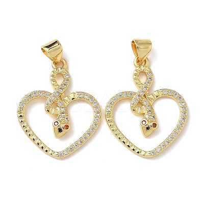 Brass Micro Pave Cubic Zirconia Pendants KK-L243-29G-11-1