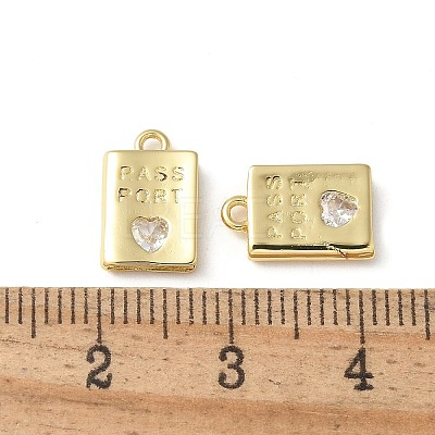 Rack Plating Brass Micro Pave Cubic Zirconia Pendants X-KK-P290-55G-1