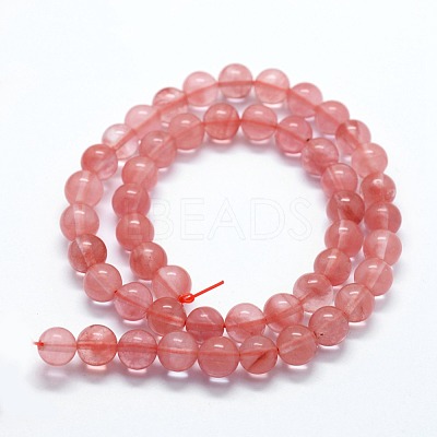 Cherry Quartz Glass Beads Strands G-I199-28-16mm-1