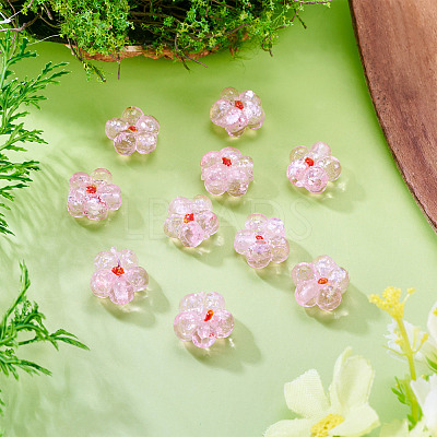 10Pcs Transparent Handmade Bumpy Lampwork Beads LAMP-TADJ0001-48E-1