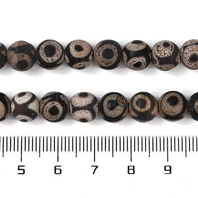 Tibetan Style dZi Beads G-K166-02-8mm-L3-01-1