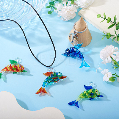 5Pcs 5 Colors Handmade Lampwork Big Pendants LAMP-TA0001-72-1