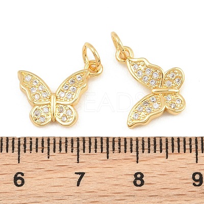 Brass Micro Pave Cubic Zirconia Charms CU-CBA908F-05G-05-1