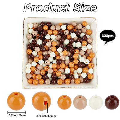 Opaque Acrylic Beads SACR-PA0001-04B-01-1