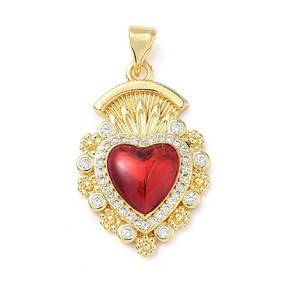 Brass Micro Pave Cubic Zirconia Pendants KK-I379-03G-C-1