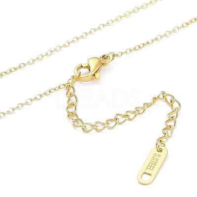 Ion Plating(IP) 304 Stainless Steel Cable Chain Religion Cross Pendant Necklaces for Women NJEW-K276-05A-G-1