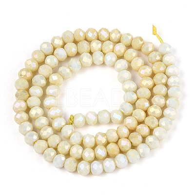 Anti-Tarnish Electroplate Rondelle Glass Beads Strands LS-EGLA-T021-4mm-17-04-1