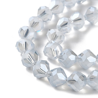 Electroplate Transparent Glass Beads Strands X-EGLA-I019-PL03-1