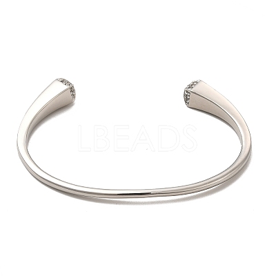 Crystal Rhinestone Simple Thin Open Cuff Bangle BJEW-F443-01P-1