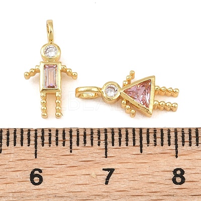 Brass Micro Pave Cubic Zirconia Pendants KK-D339-02G-10-1