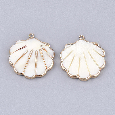 Electroplate Freshwater Shell Pendants X-SHEL-T012-05A-1