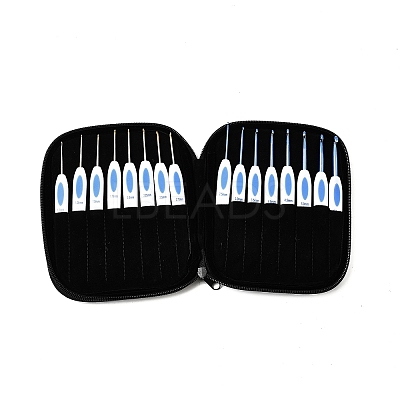 Chinese Style 8Pcs Aluminium Pin Plastic Handle Crochet Hook TOOL-C012-18-1