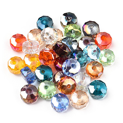 Transparent Electroplate Glass Beads Strands EGLA-YWC0001-8mm-02-1