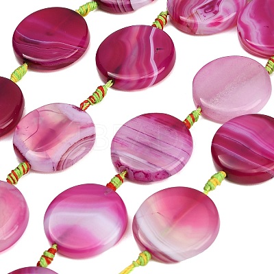 Natural Banded Agate Coin Beads Strands GG-CBAE0EB-06B-1
