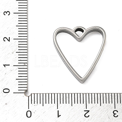 Heart 304 Stainless Steel Open Back Bezel Pendants STAS-K279-04C-P-1