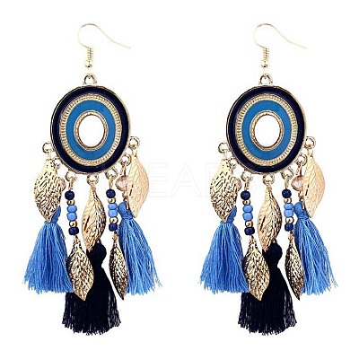 Alloy Oval Chandelier Earrings FS-WGD7741-02-1