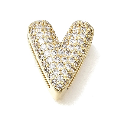 Brass Micro Pave Clear Cubic Zirconia Beads CU-CBAEEA8-16G-1