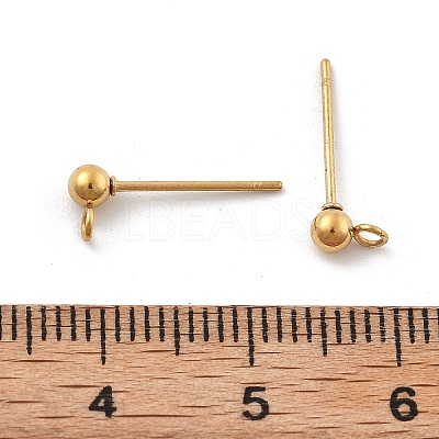Ion Plating(IP) 304 Stainless Steel Ball Post Stud Earring Findings STAS-E163-44G-1
