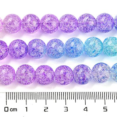 Spray Painted Crackle Glass Beads Strands DGLA-C002-10mm-07-1