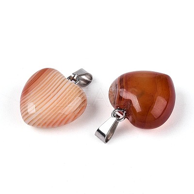 Natural Red Banded Agate(Dyed & Heated) Pendants G-T143-49H-1