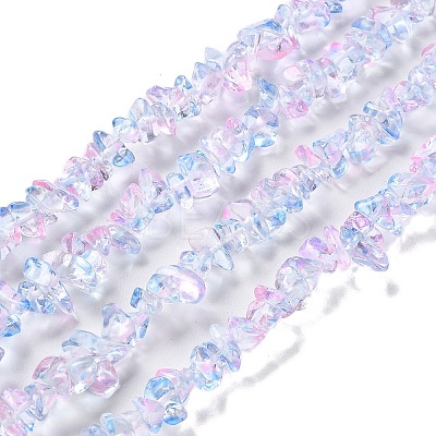 Spray Painted Transparent Glass Beads Strands GLAA-P060-01A-16-1