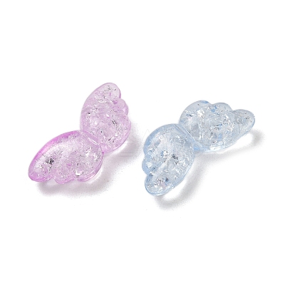 Transparent Crackle Acrylic Beads OACR-B031-10-1