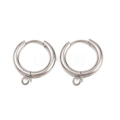 316 Stainless Steel Huggie Hoop Earring Findings EJEW-B158-01C-P-1
