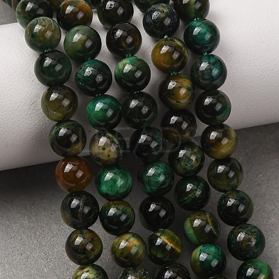 Grade AB Natural Tiger Eye Beads Strands G-B133-A02-6MM-02-1