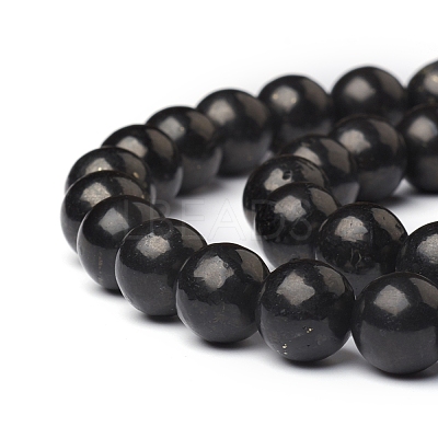 Natural Shungite Beads Strands G-I271-C03-10mm-1