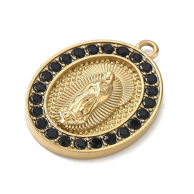 304 Stainless Steel & Rhinestone Pendants STAS-G371-09E-02G-1