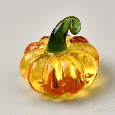 Glass Pumpkin Display Decorations DJEW-WH0043-71C-01-1